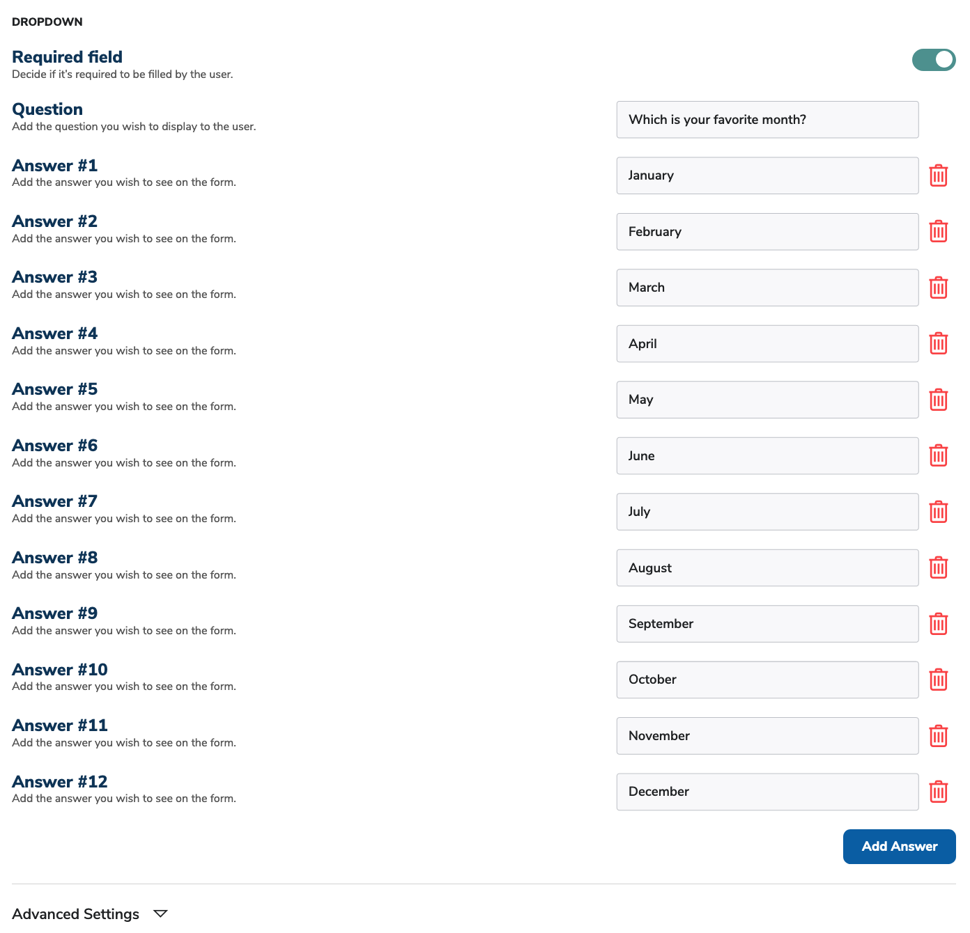 Forms Dropdown Field