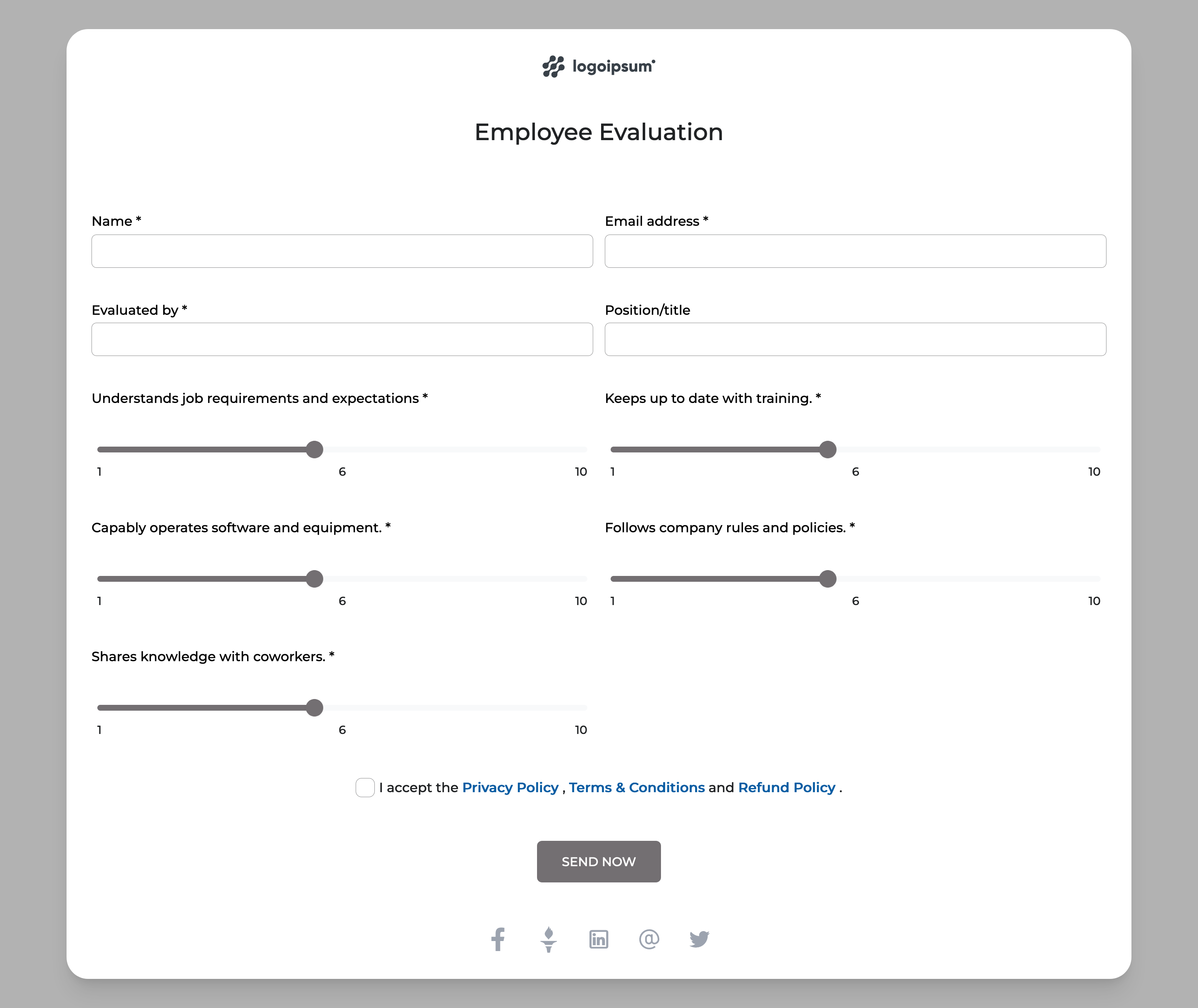 Forms Donation Form for Employee Evaluation