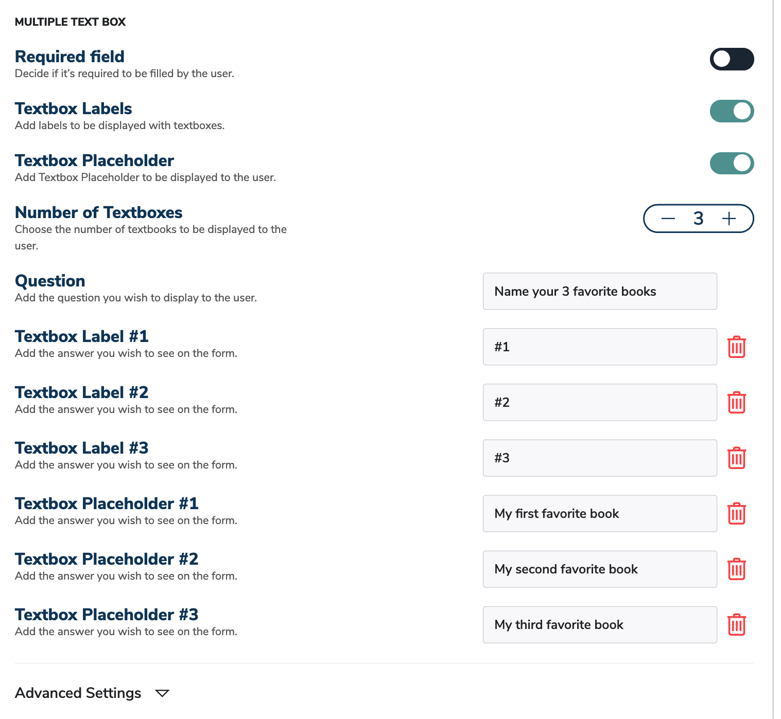 Forms Multiple Text Box Field