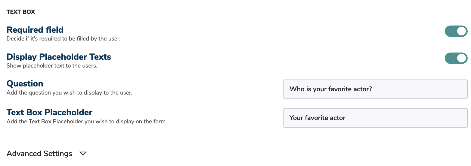 Forms Text Box Field